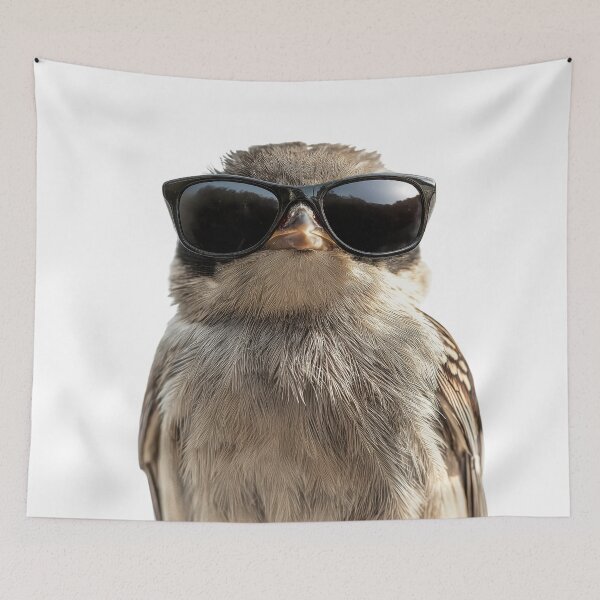 Item preview, Funny cool Wren bird wearing sunglasses designed and sold by LazyOwlStore.