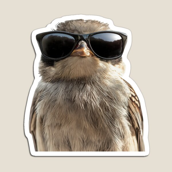 Item preview, Funny cool Wren bird wearing sunglasses designed and sold by LazyOwlStore.