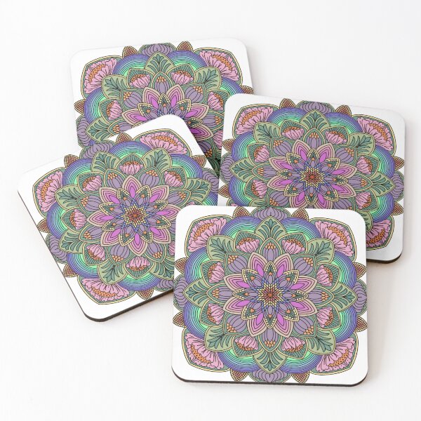 Artikelvorschau, Pastell Boho Mandala – Elegante florale Meditationskunst in sanftem Lila und Grün entworfen und verkauft von Mondee Shop.
