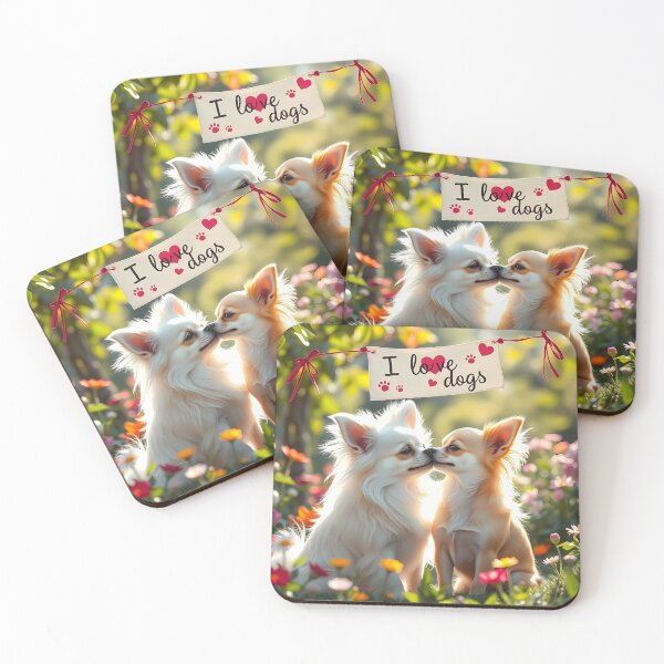 Item preview, "Two Chihuahua Dogs in a Colorful Flower Garden - Friendship of Love in the Blossom Garden" designed and sold by Iuqiune.