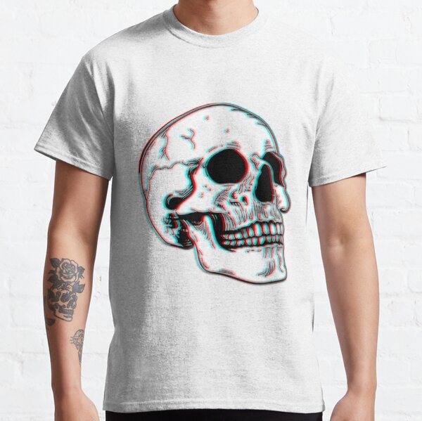 Grunge 3D Schädel Classic T-Shirt