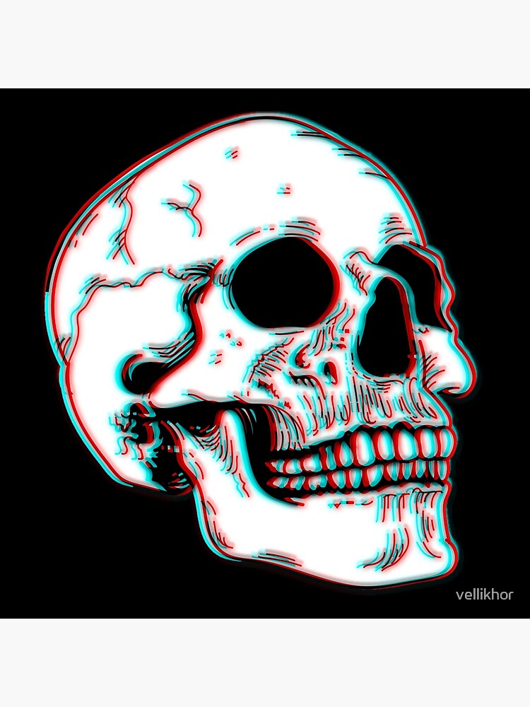 Grunge 3D Skull  Sticker for Sale by vellikhor