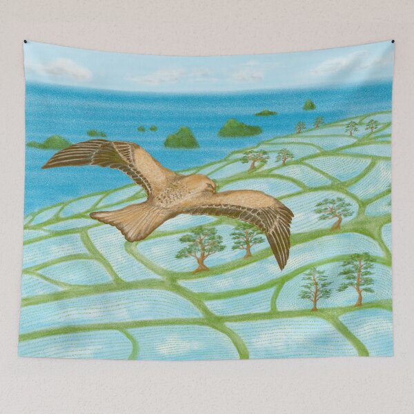 Item preview, An adorable kite and the peaceful rice terraces designed and sold by greenPQBstudio.