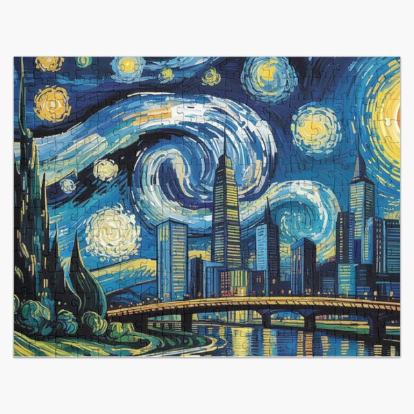 Item preview, Starry Modern Night City Panorama designed and sold by The Art of Kkatarynka.