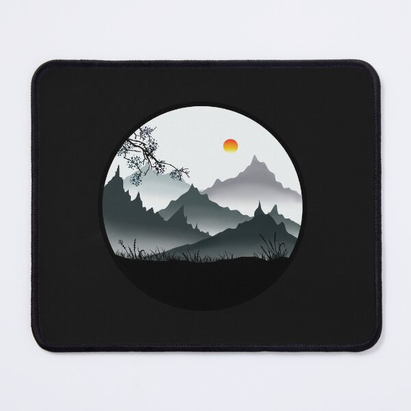 Item preview, Japanese Serenity – Mountains and Rising Sun designed and sold by LenaSilver.