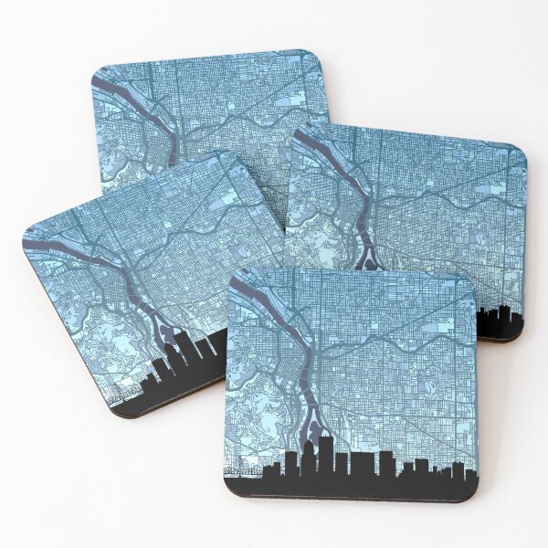 Item preview, Portland Oregon Skyline Map designed and sold by ArtPrints.