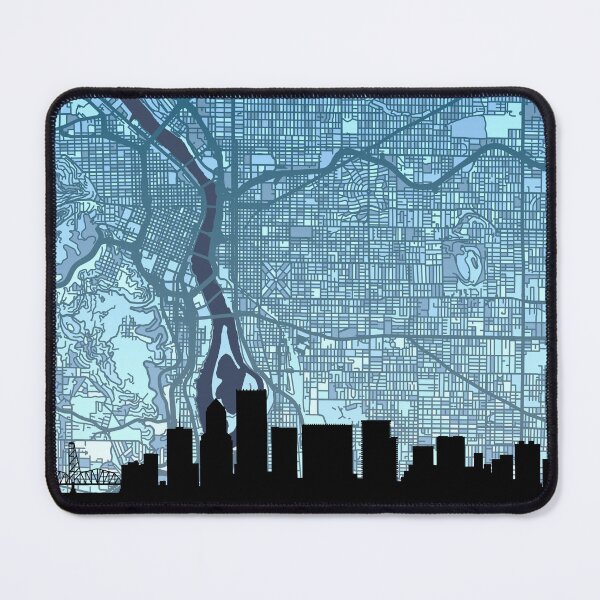 Item preview, Portland Oregon Skyline Map designed and sold by ArtPrints.