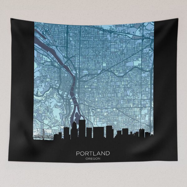 Item preview, Portland Oregon Skyline Map designed and sold by ArtPrints.