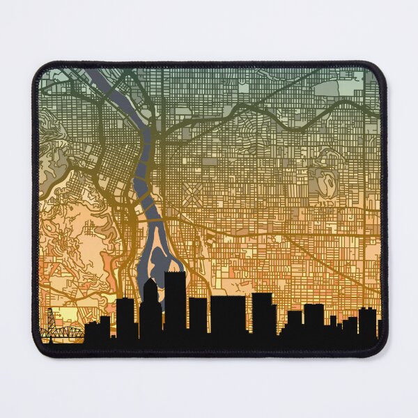 Item preview, Portland Oregon Skyline Map designed and sold by ArtPrints.