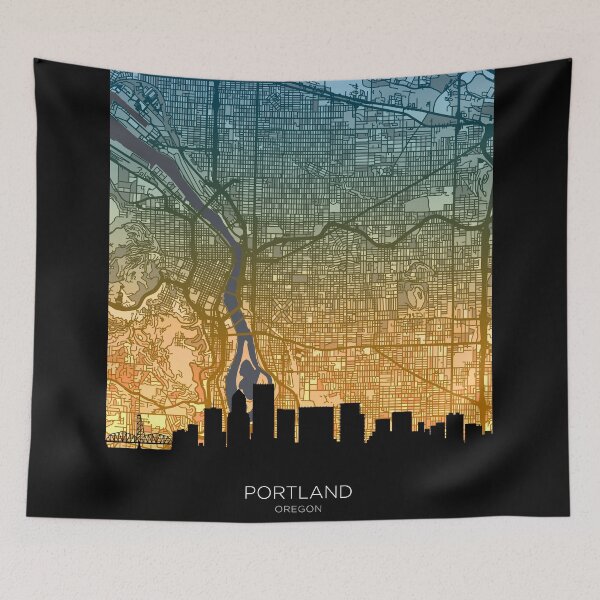 Item preview, Portland Oregon Skyline Map designed and sold by ArtPrints.