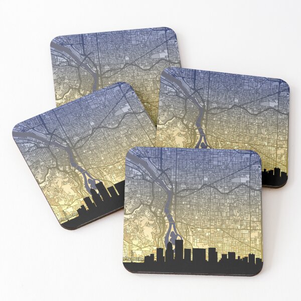 Item preview, Portland Oregon Skyline Map designed and sold by ArtPrints.
