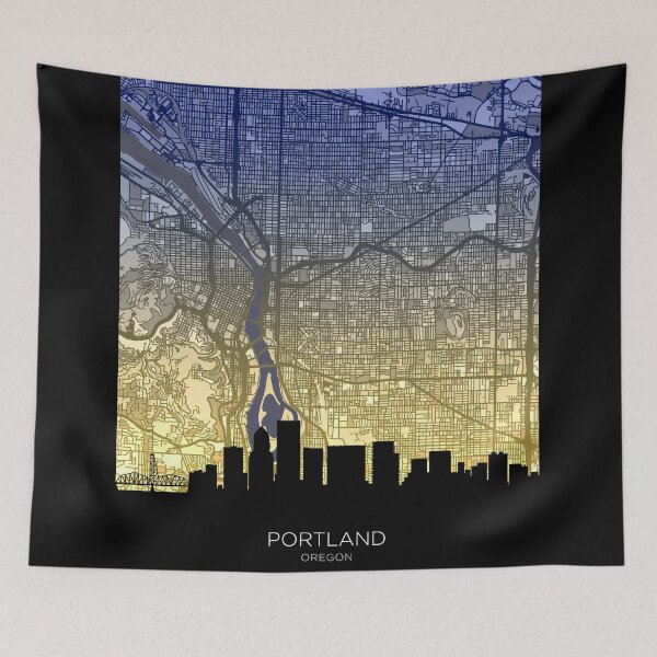 Item preview, Portland Oregon Skyline Map designed and sold by ArtPrints.