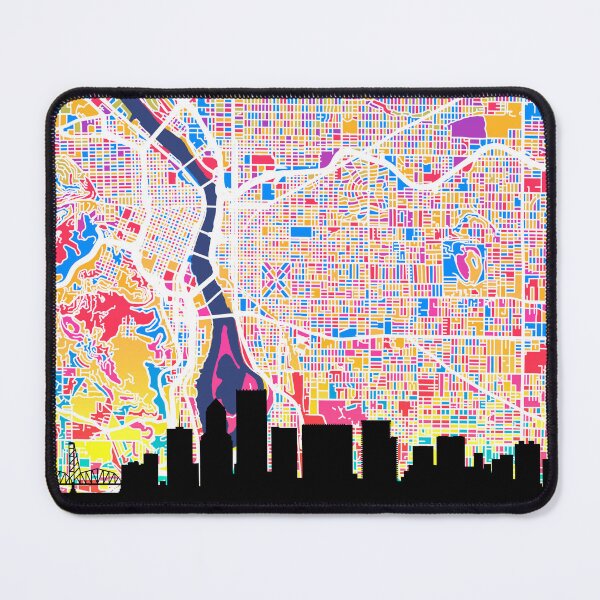 Item preview, Portland Oregon Skyline Map designed and sold by ArtPrints.