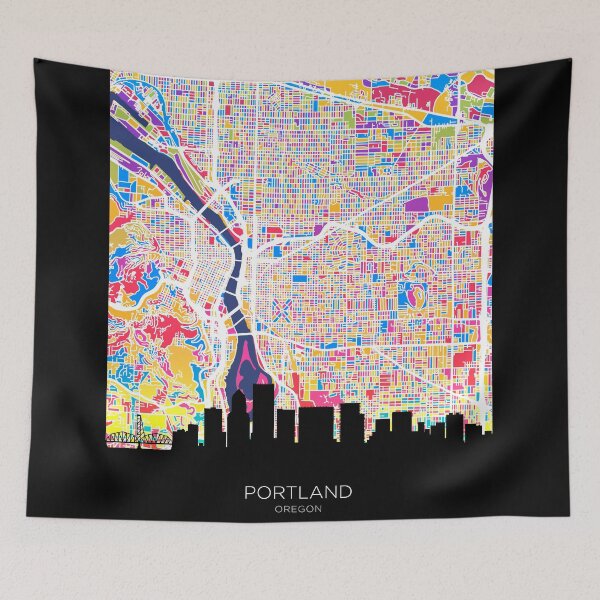 Item preview, Portland Oregon Skyline Map designed and sold by ArtPrints.