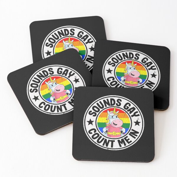 Item preview, Sounds Gay Count Me In Unicorn Rainbow Flag LGBT Gay Pride designed and sold by FantasyFablesC.