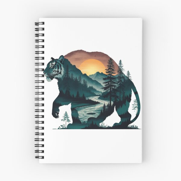 Aperçu de l'œuvre Tigre du Bengale majestueux et nature sauvage – Nature dessinée à la main créée et vendue par Madustoks.