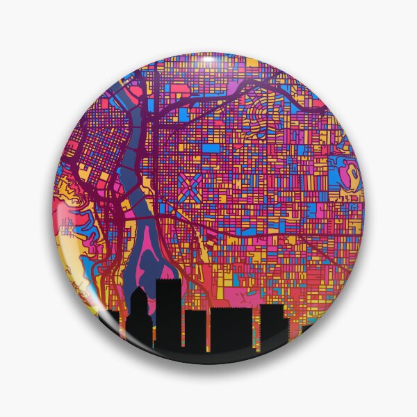 Item preview, Portland Oregon Skyline Map designed and sold by ArtPrints.