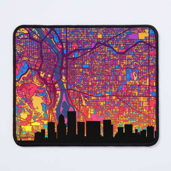 Item preview, Portland Oregon Skyline Map designed and sold by ArtPrints.