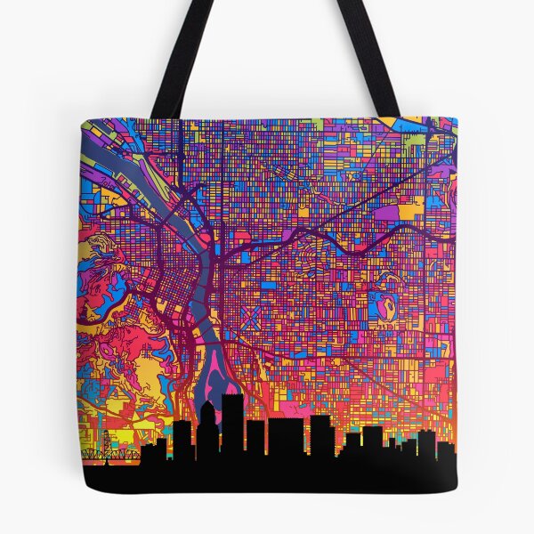 Item preview, Portland Oregon Skyline Map designed and sold by ArtPrints.