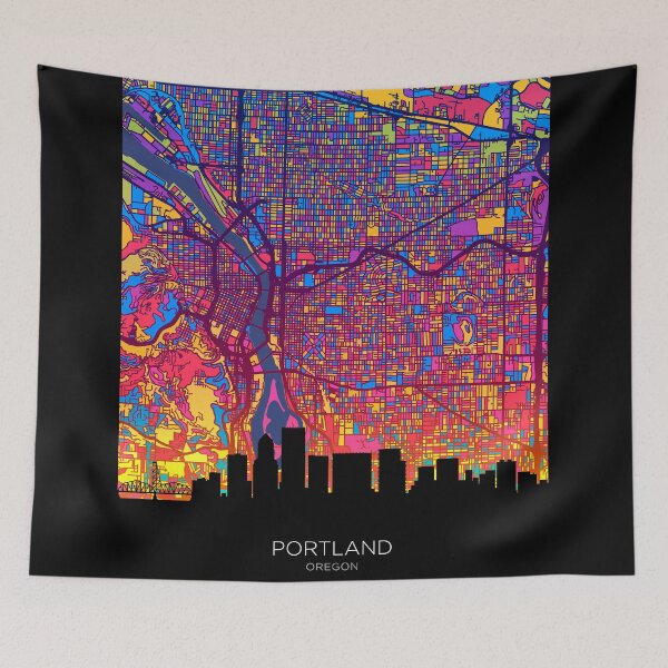 Item preview, Portland Oregon Skyline Map designed and sold by ArtPrints.