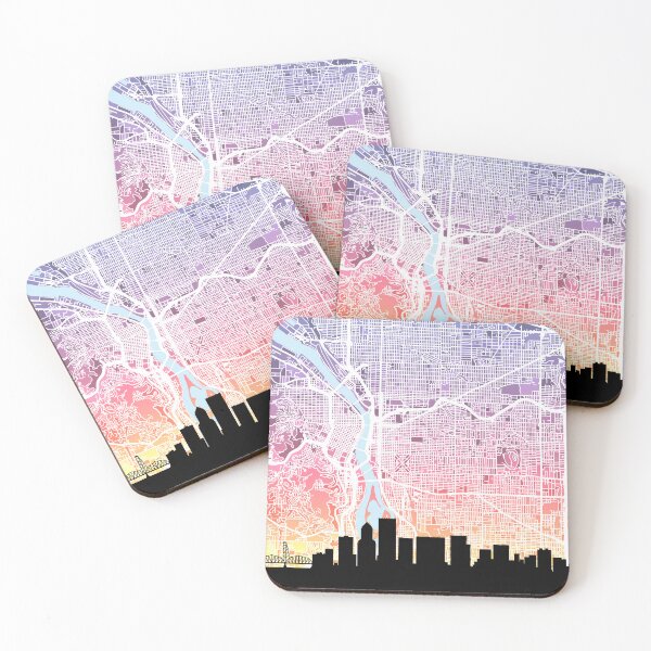 Item preview, Portland Oregon Skyline Map designed and sold by ArtPrints.
