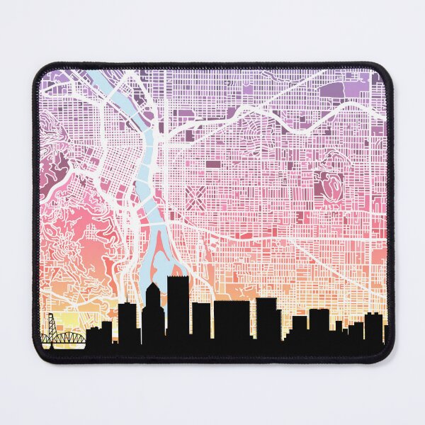 Item preview, Portland Oregon Skyline Map designed and sold by ArtPrints.