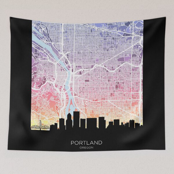 Item preview, Portland Oregon Skyline Map designed and sold by ArtPrints.