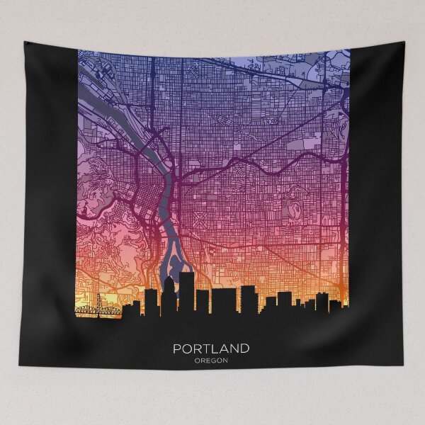 Item preview, Portland Oregon Skyline Map designed and sold by ArtPrints.
