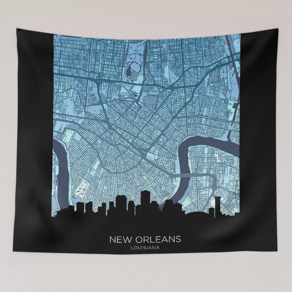 Item preview, New Orleans Louisiana Skyline Map designed and sold by ArtPrints.