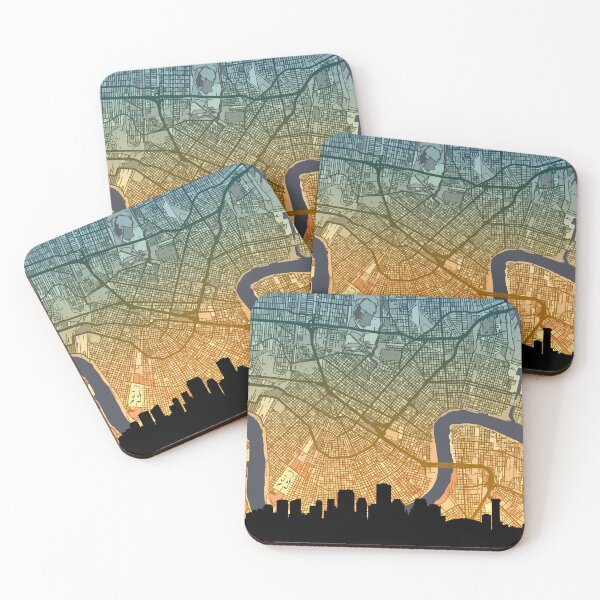 Item preview, New Orleans Louisiana Skyline Map designed and sold by ArtPrints.