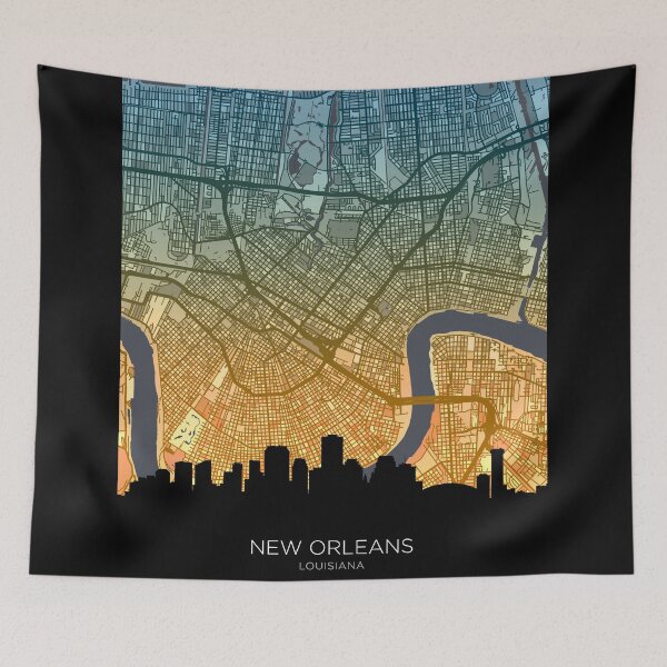 Item preview, New Orleans Louisiana Skyline Map designed and sold by ArtPrints.