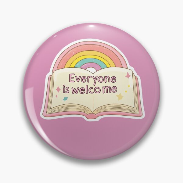 Item preview, Everyone is welcome. Cute Rainbow and Book Art with Inclusive Message designed and sold by Anastasiia Yurevych.