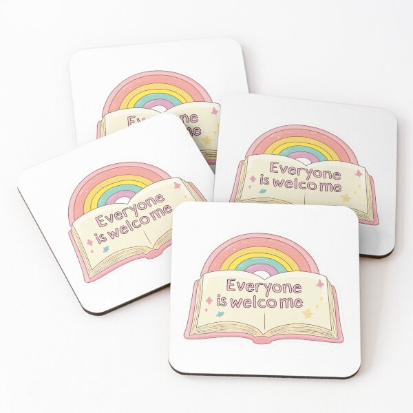 Item preview, Everyone is welcome. Cute Rainbow and Book Art with Inclusive Message designed and sold by Anastasiia Yurevych.