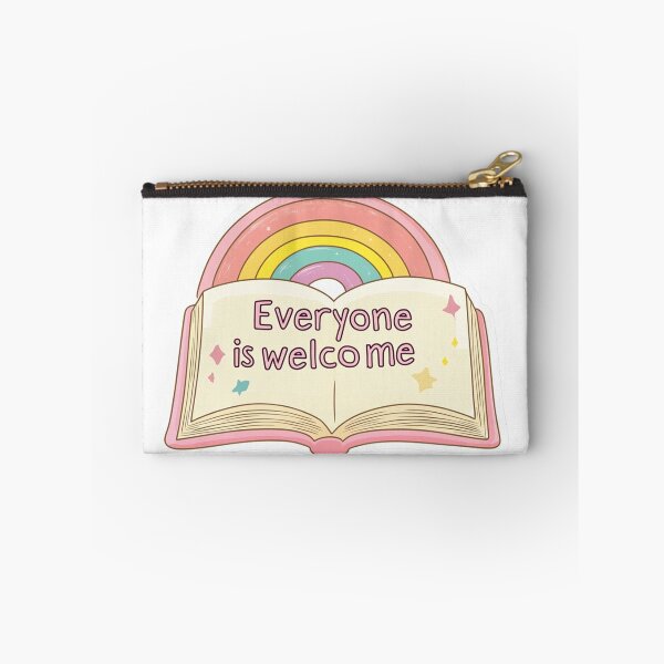 Item preview, Everyone is welcome. Cute Rainbow and Book Art with Inclusive Message designed and sold by Anastasiia Yurevych.