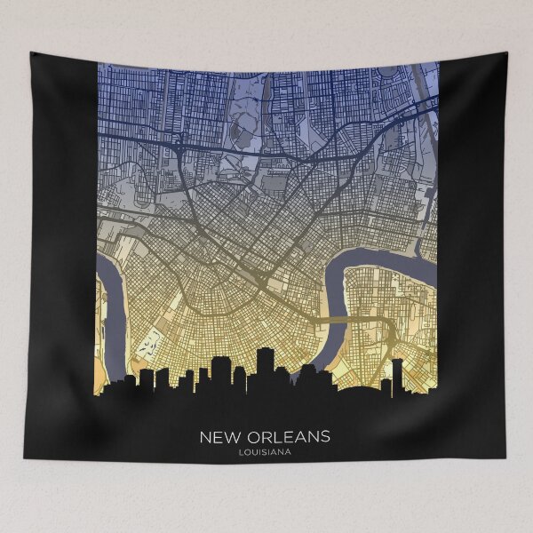 Item preview, New Orleans Louisiana Skyline Map designed and sold by ArtPrints.