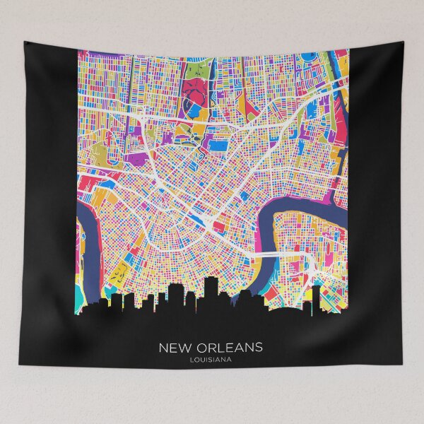 Item preview, New Orleans Louisiana Skyline Map designed and sold by ArtPrints.