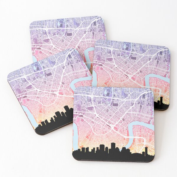 Item preview, New Orleans Louisiana Skyline Map designed and sold by ArtPrints.