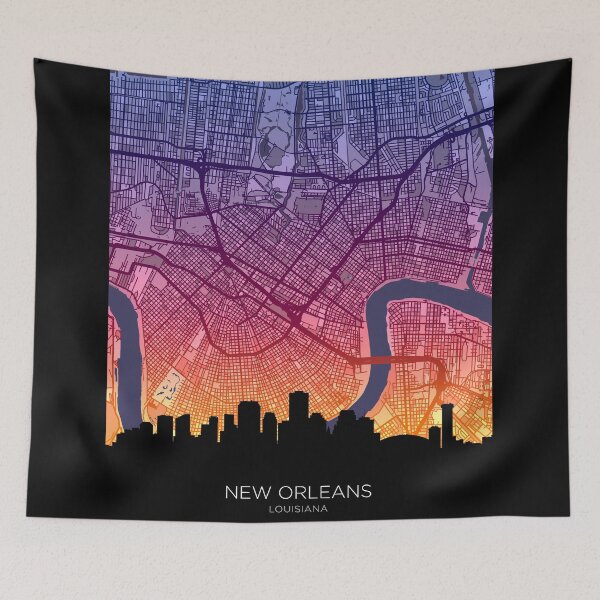 Item preview, New Orleans Louisiana Skyline Map designed and sold by ArtPrints.