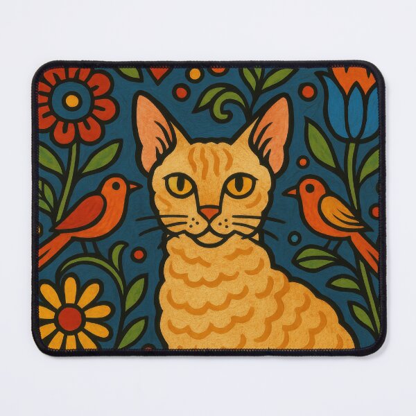 Item preview, Garden Whiskers – Devon Rex in Bloom designed and sold by LesChatsArt.