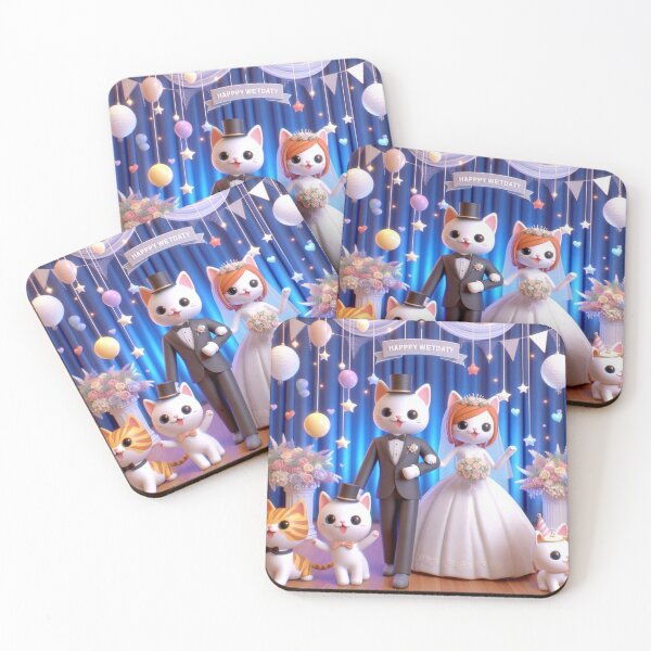 Item preview, Cute Cartoon Cat Wedding Art Print - Funny Misspelled designed and sold by choder61.