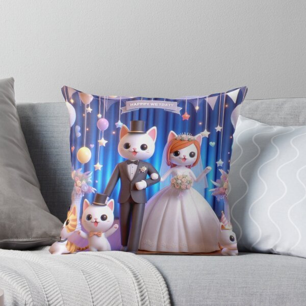Item preview, Cute Cartoon Cat Wedding Art Print - Funny Misspelled designed and sold by choder61.
