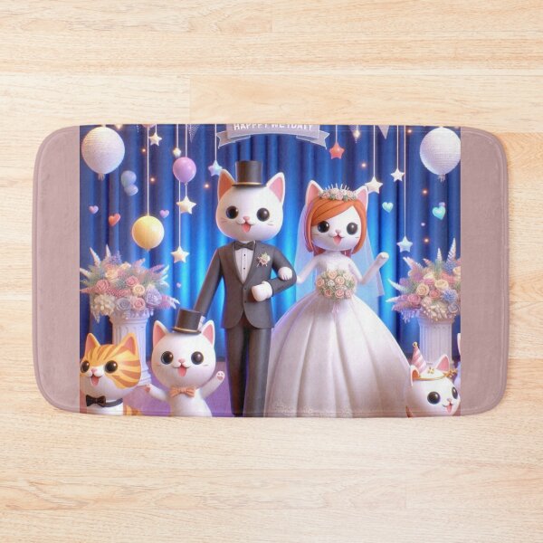 Item preview, Cute Cartoon Cat Wedding Art Print - Funny Misspelled designed and sold by choder61.