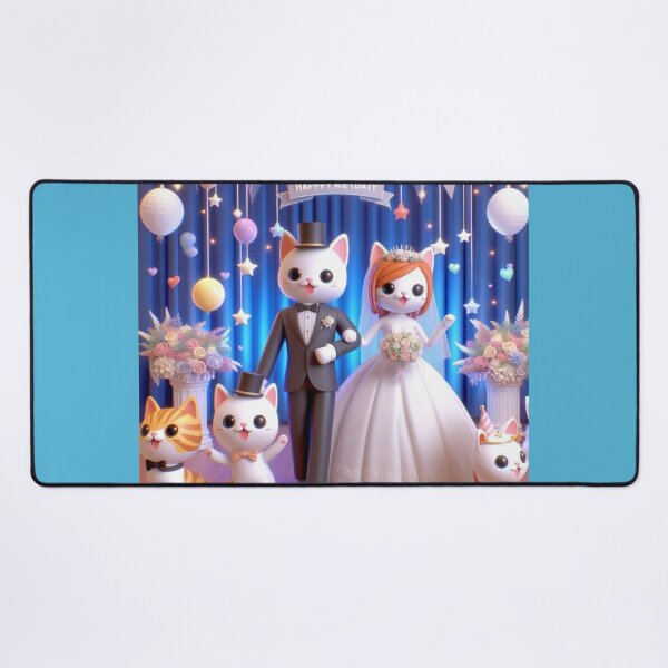 Item preview, Cute Cartoon Cat Wedding Art Print - Funny Misspelled designed and sold by choder61.