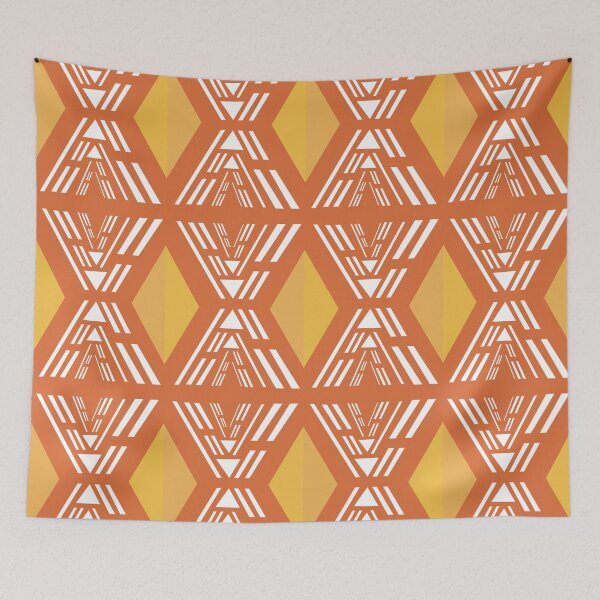 Item preview, Orange Bogolan pattern designed and sold by Wolagno.