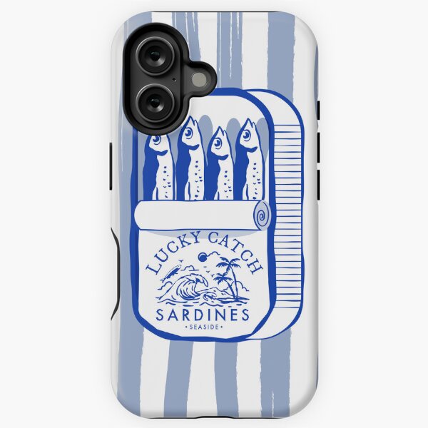 Artikel-Vorschau von Dose Sardinen | Blau-weißes Vintage-Food-Design, Fischer-Ästhetik, designt und verkauft von KittyStrand.