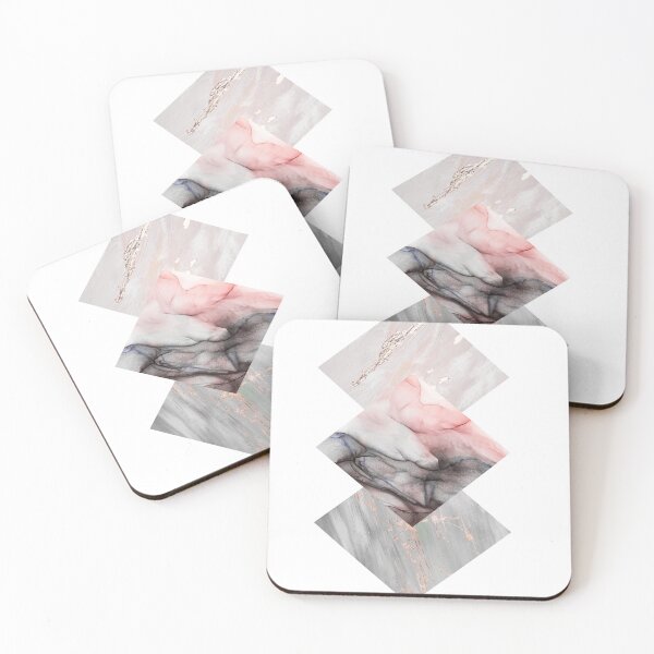 Item preview, Abstract Square Marble Ink Gold Pink Tone designed and sold by LiskoDesign.