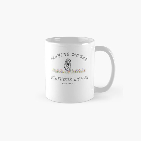 Item preview, Praying Woman Proverbs 31 Virtuous Strength Floral Christian Quote designed and sold by L and J Vielman.