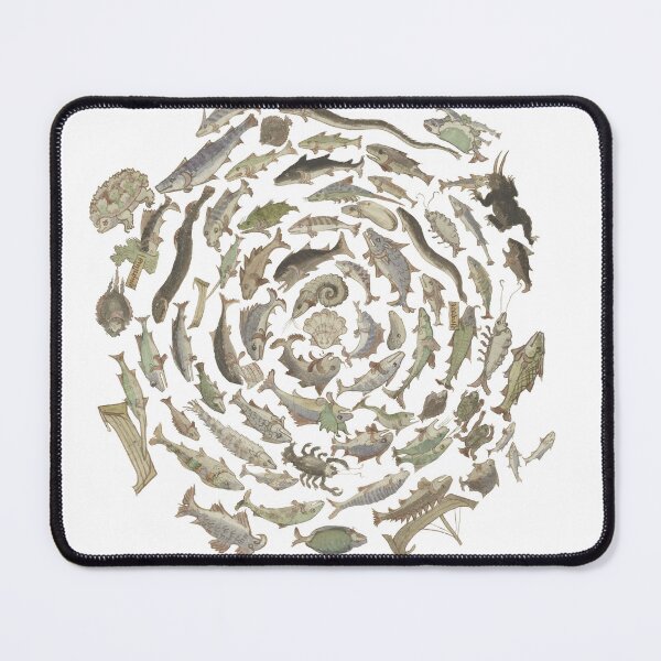 Item preview, Medieval fish illustration spiral designed and sold by IllmadeErrant.