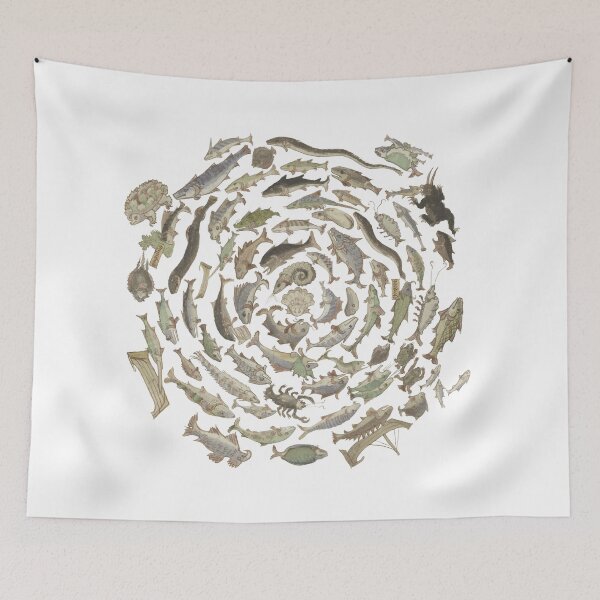 Item preview, Medieval fish illustration spiral designed and sold by IllmadeErrant.