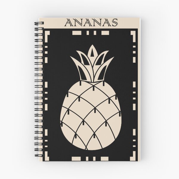 Item preview, An Art Deco-style pineapple. Pineapples on a black background. designed and sold by Cartoon Spain.